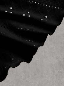 SHEIN CURVE+ Curve Plus Tops Eyelet Embroidery Ruched Cami Top Summer