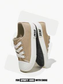 JNSQ Chaussures De Toile Vulcanisée À Coupe Basse Décontractée De Style Printemps/été De Base À La Mode Pour Enfants