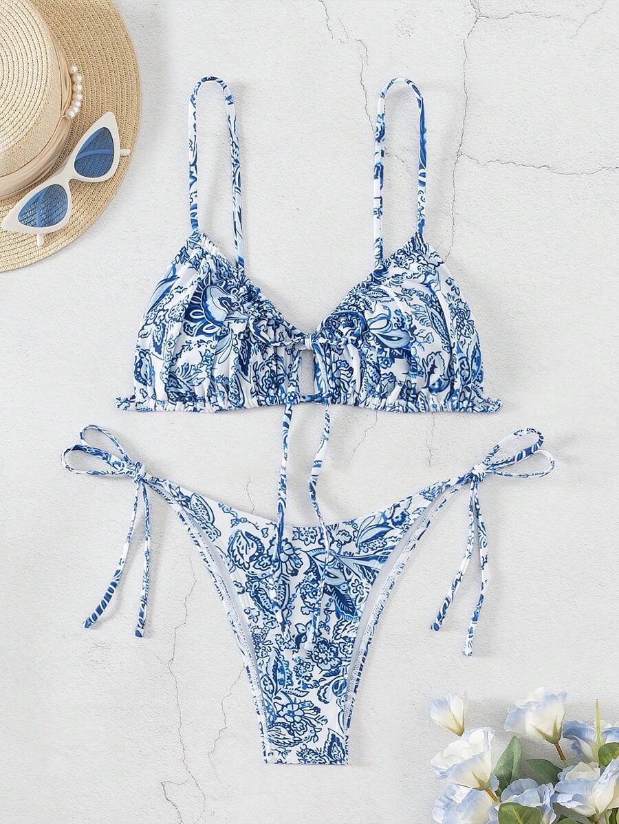 Swim Vcay Bộ bikini in họa tiết Paisley đi biển mùa hè dành cho nữ - Nhiều màu - Xem 1