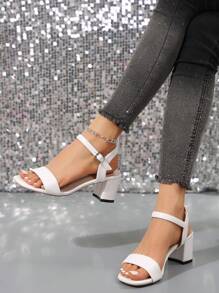 Women High Heel Sandals, Comfortable White Wedding Shoes For Women, Summer Shoes, Women Sandals, Women Shoes, Heels, Chunky Heels