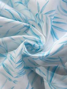 3pcs/Set Toddler Boys' Holiday Leisure Coconut Leaf Printed Collared Shirt, Solid Round Neck T-Shirt, And Shorts Outfit For Spring And Summer Vacation