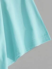 Claim Dot Men Fashion Printed Short Sleeve Plain T Shirt, For Going Out, For Friends, Chicago Tee, Baby Blue T-Shirt, Light Blue Graphic Tee