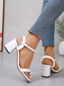 Women Plus Size High Heel Sandals White Fashionable Sexy Strappy Bridal Party High Heel Sandals