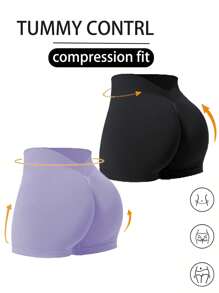 Easithlete Pantalones cortos de mujer con cintura alta elástica, pantalones cortos deportivos de secado rápido, pantalones cortos para gimnasio, pantalones cortos tipo bicicleta