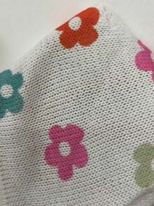 SHEIN Swim Parte superior tipo pareo con cuello de halter y corbata con estampado floral aleatorio, para verano