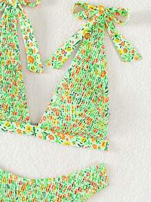 SHEIN Swim Women Ditsy Floral Bikini Set Random Print Summer Beach Vacation Bikini Set - Multicolor - View 3