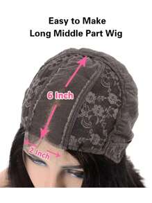 Cierre de encaje recto de 2x6 de 100% cabello humano con cierre de encaje transparente en medio largo, cabello Remy Kim K con pelo de bebé negro natural - Natural Black - Ver 5