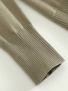 GIGOGOU Women's Solid Color Long Sleeve Single-Breasted Knit Cardigan, Suitable For Spring And Autumn - Khaki - View 7