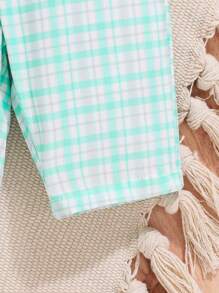 SHEIN 2pcs/Set Baby Boy Cute Plaid Print Sleeveless Outfit For Spring - Multicolor - View 6