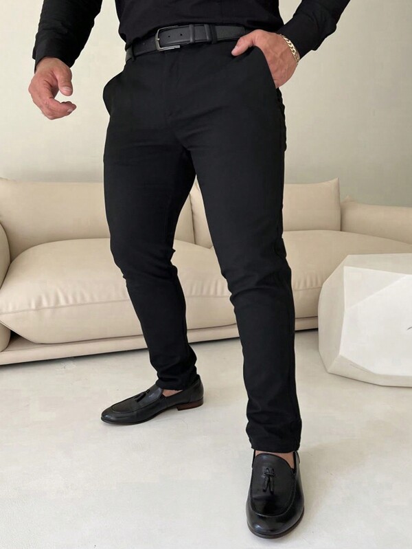 Manfinity Mode Männer Anzughose mit schrägen Taschen, ohne Gürtel