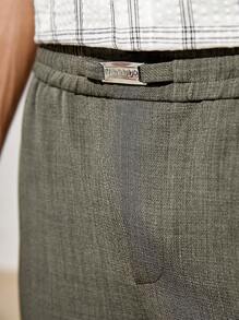 AKNOTIC Business Casual 男士易打理梭织休闲直筒裤，带口袋 - 軍綠色 - 查看 9