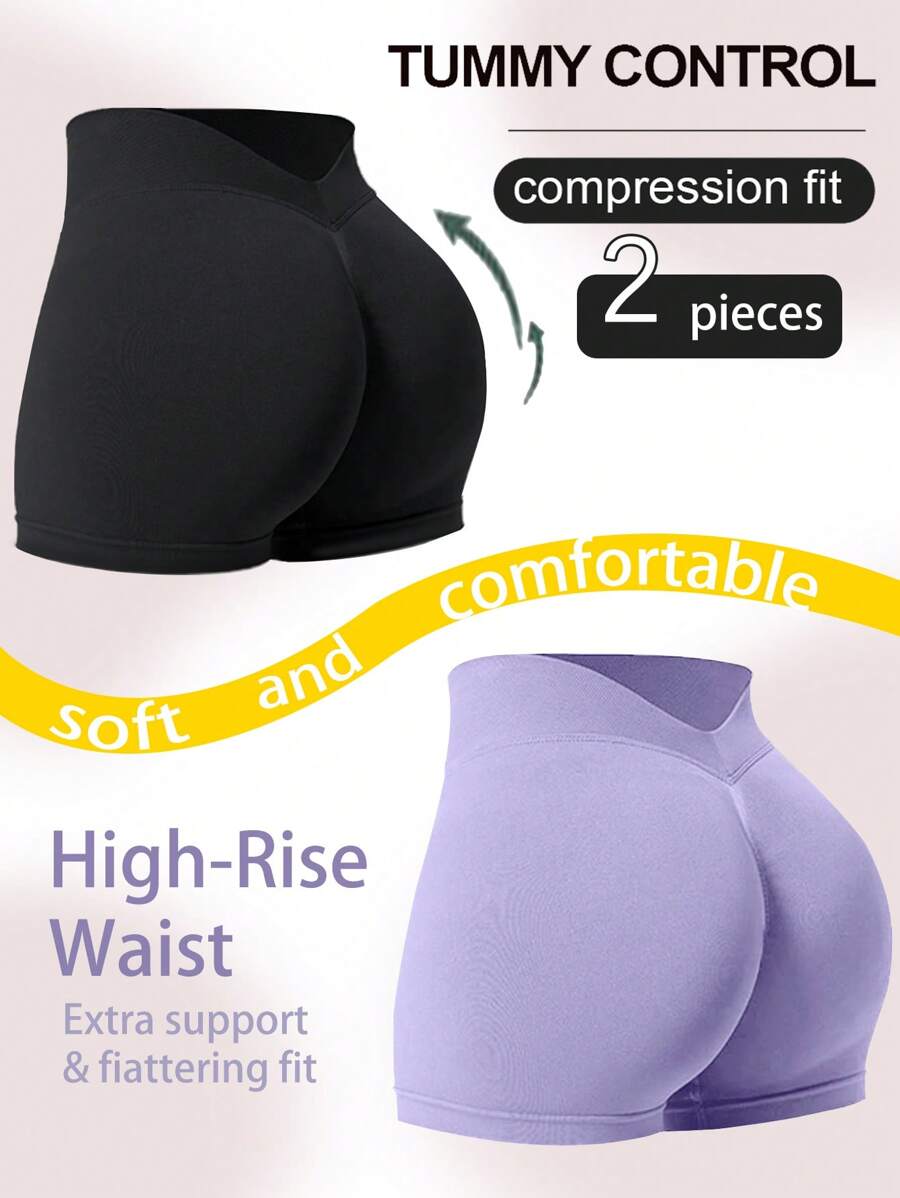 Easithlete Pantalones cortos de mujer con cintura alta elástica, pantalones cortos deportivos de secado rápido, pantalones cortos para gimnasio, pantalones cortos tipo bicicleta
