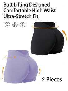 Easithlete Pantalones cortos de mujer con cintura alta elástica, pantalones cortos deportivos de secado rápido, pantalones cortos para gimnasio, pantalones cortos tipo bicicleta