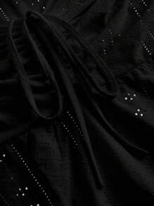 SHEIN CURVE+ Curve Plus Tops Eyelet Embroidery Ruched Cami Top Summer