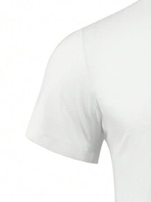 Manfinity Sport Corelite Boyfriend Style Men Round Neck Short Sleeve Sport T-Shirt With Letter Print - White - View 5