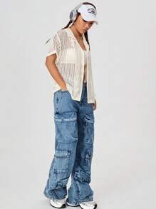 Coolane 街頭休閒質感布料女款短袖襯衫，適用於春夏男女通用