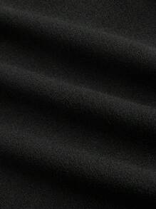 SHEIN MOD Pantalones negros acampanados para mujer con inserción de encaje lateral y diseño con cordones - Negro - Ver 4