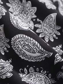 DAZY Top camisero asimétrico de verano con estampado completo para vacaciones, blusas bohemias