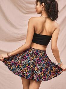 Bohemela Boho Floral Print Women Short A-Line Skirt - Multicolor - View 3