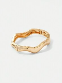 SHEIN X SAMADHI SHEIN SXY 1 Stück asymmetrisches wellen-förmiges federöffnendes Metallarmband