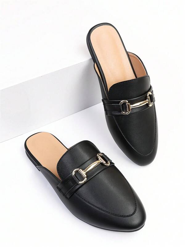 Scarpe Donne Infradito Piatte Con Decorazioni Metalliche Adatte Anche Ai Piedi Larghi, Mocassini A Stile Semplice