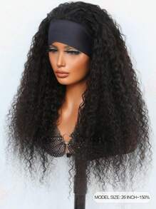 捲髮頭帶假髮假髮帶頭帶實惠頭髮替代品頭帶假髮日常使用自然黑色顏色 - 自然黑 - 查看 2