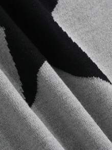 DAZY 圆领针织短袖星星图案上衣 Y2k 夏季 - 灰色 - 查看 7