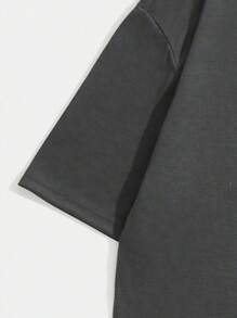 Manfinity ZONE917 Áo thun nam ngắn tay trễ vai màu xám đậm, có nhiều kích cỡ khác nhau - Màu xám đen - Xem 4