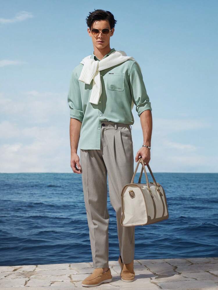 Easy-Care Men Business Woven Long Sleeve Shirt