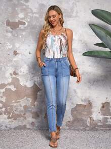 EMERY ROSE Jeans casuales para mujeres de ajuste slim con bolsillos