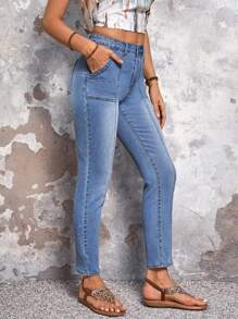 EMERY ROSE Jeans casuales para mujeres de ajuste slim con bolsillos