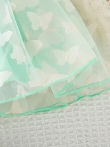 夏季寶貝女孩甜美優雅網紗洋裝 - 綠色 - 查看 5