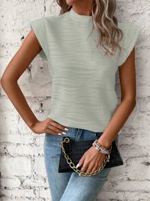 SHEIN Clasi Solid Color Round Neck Raglan Sleeve Simple Summer Short Sleeve T-Shirt