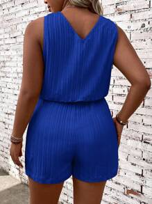 EMERY ROSE Monos sin mangas de talla grande de unicolor con decoración simple de botón