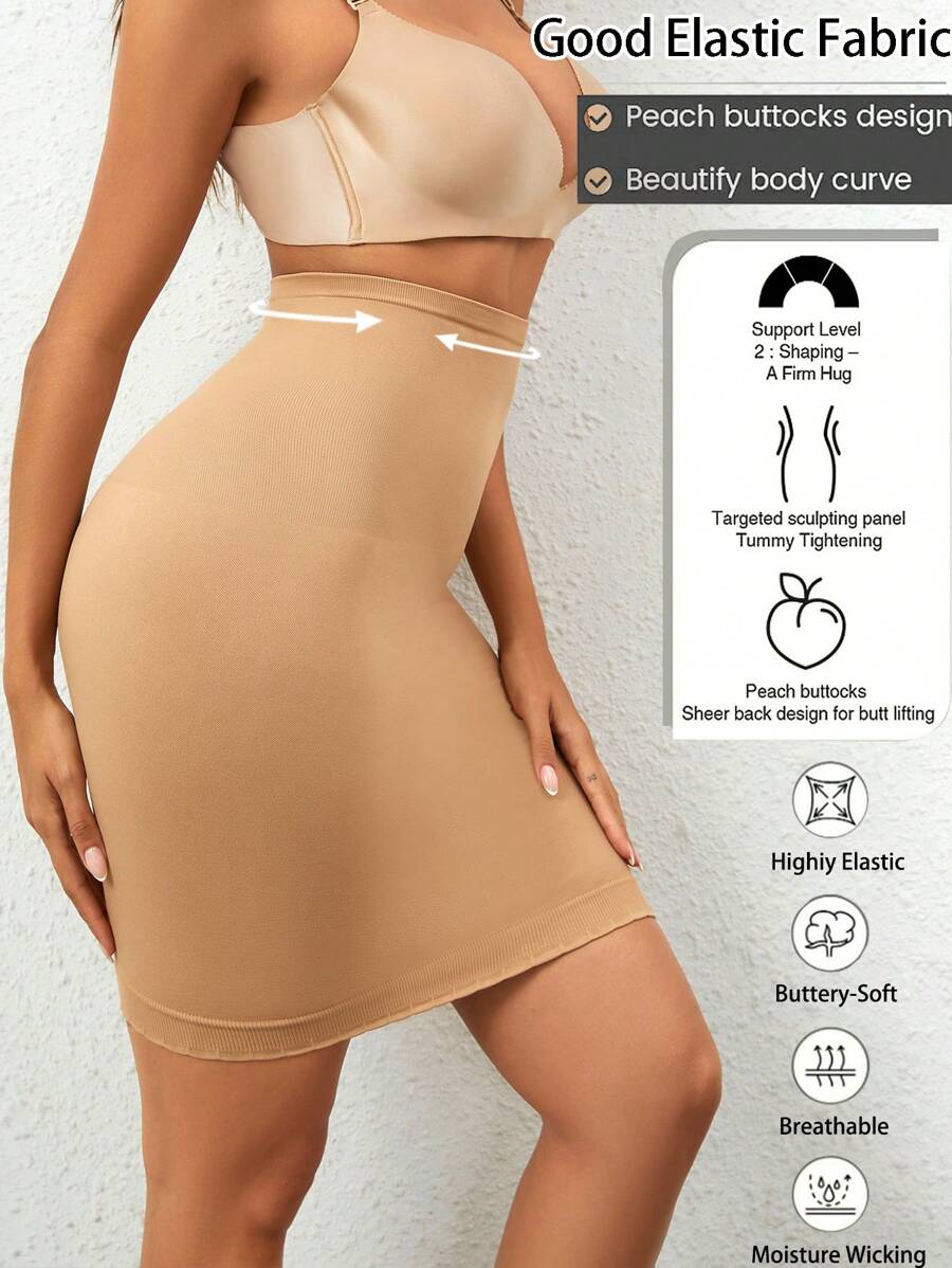 SHEIN Women Solid Color High Waist Bodycon Pencil Skirt - Dusty Pink - View 1