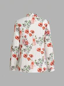 EMERY ROSE Women Spring And Autumn Casual Floral Print Long-Sleeved Shirt Fall Cloth For Women - Multicolor - View 2