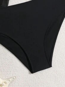 Teen Girl Simple Solid Color Bikini Set Summer Beach