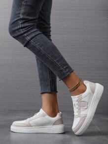 Damenschuhe, Damensportschuhe, modische weiße Schuhe, Straßenschuhe für Frauen, leichte Skateboard-Schuhe, Damen Low-Top Board-Schuhe