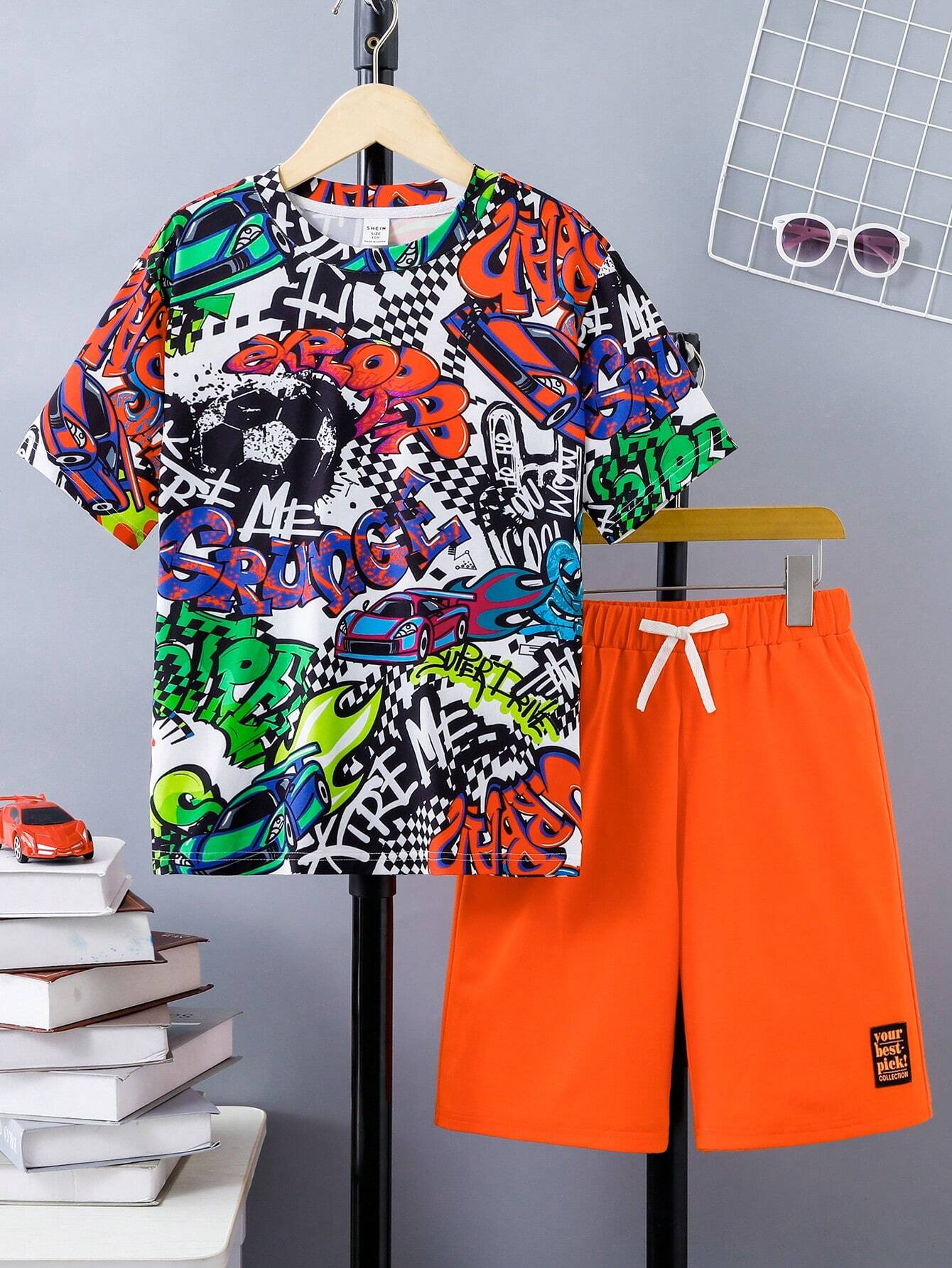 Tenue 2 Pièces Garçon 5/6 Ans - Motif Pêche - Couleurs Multicolores - Sans étiquette Mais Neuve