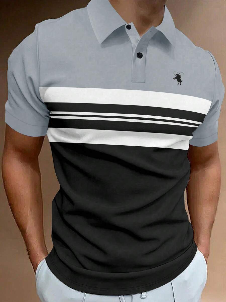 Manfinity Homme Áo sơ mi ngắn tay cổ điển phù hợp cho nam thời trang - màu đen - Xem 1