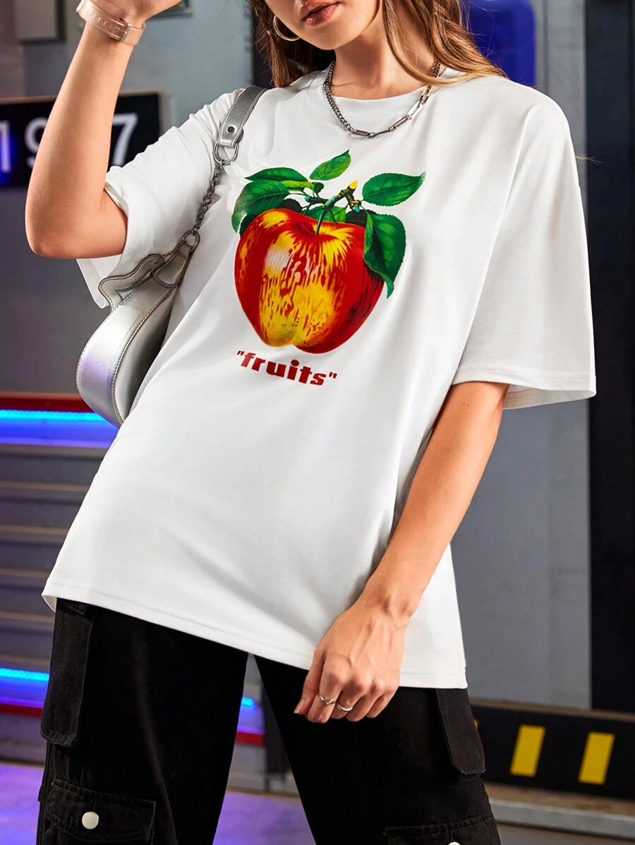 Gameset SHEIN Sport Mujeres camiseta sencilla de cuello redondo, manga corta y ajuste entallado con letras impresas