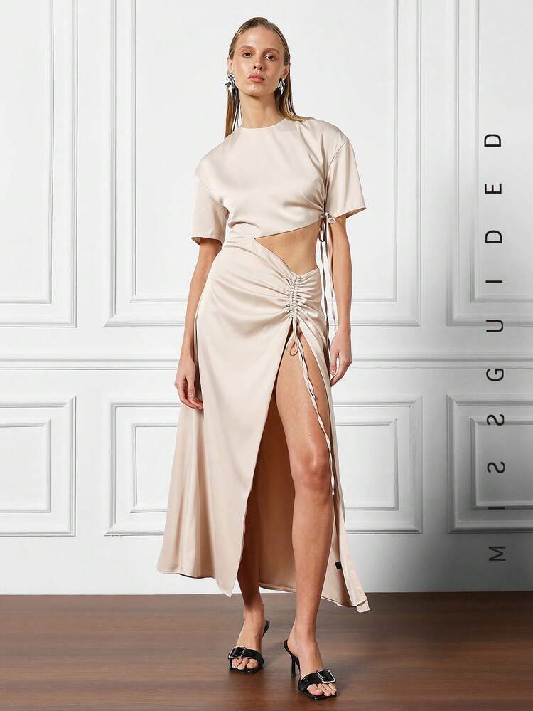 MISSGUIDED Cut Out Side Slit Dress