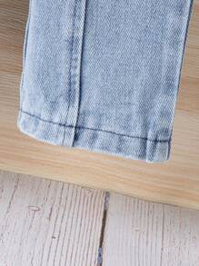 Conjunto de 3 piezas para bebé niño: Jeans rasgados casuales y frescos para el verano - Azul - Ver 8