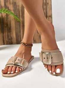 New Summer Flat Sandals Apricot Slip Resistant Open Toe Casual Outdoor Plus Size Women Shoes