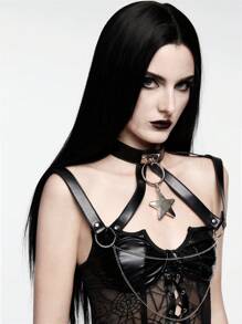 ROMWE Goth Collier Pendentif Pentagramme Extra Large Personnalité Sombre