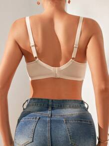 3pcs Women's Black & White Solid Color Comfortable Supportive Underwire Bra Set - Multicolor - View 6