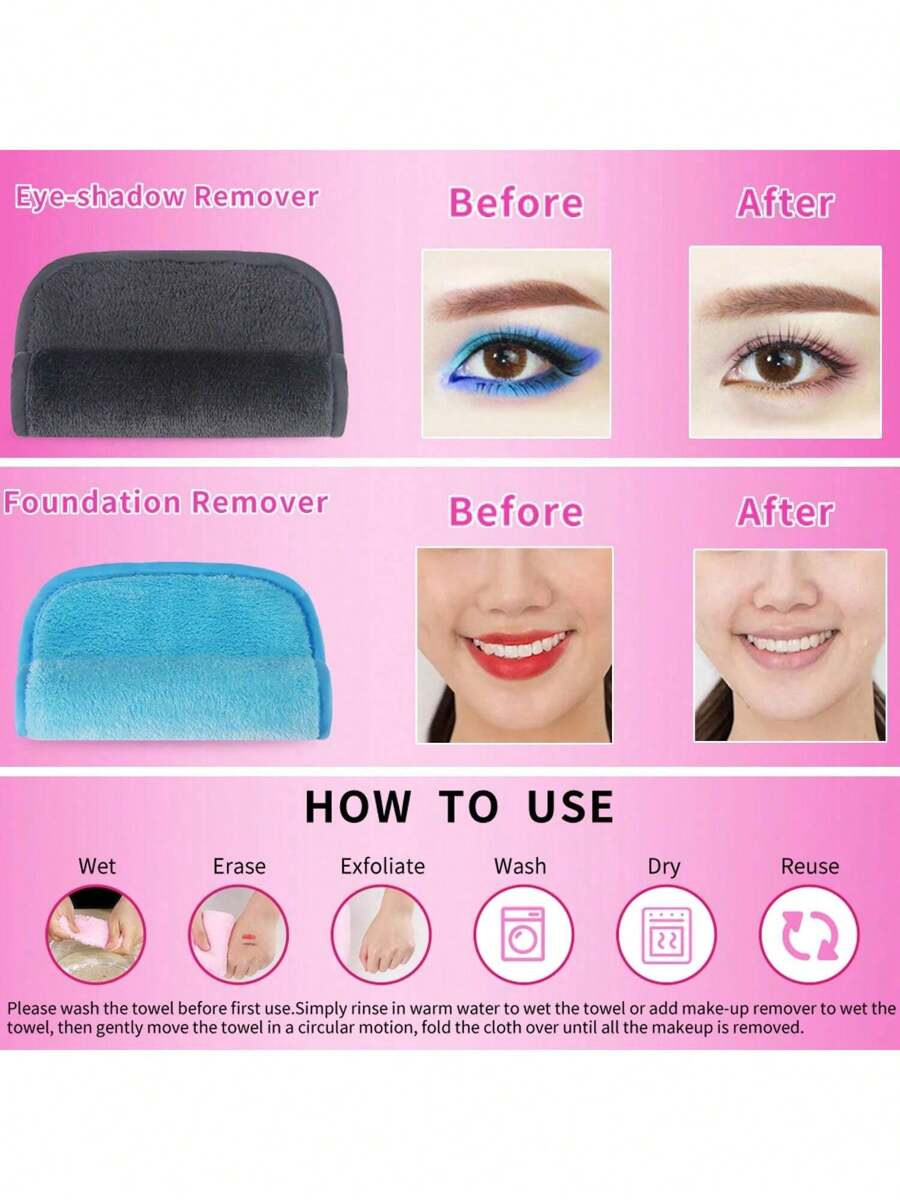 4/5/6 Pack Makeup Remover Cloth Makeup Remover Towels Microfiber Face