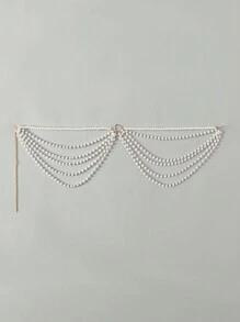 Swim SXY Summer Beach Women Beaded Fashionable Holiday Cover Up Outfit - White - View 2