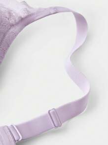 LUVLETTE Plus Sexy Lingerie Lounge Curve Full Coverage Unlined Purple Lace Elegance Minimizer Bra - Purple - View 14