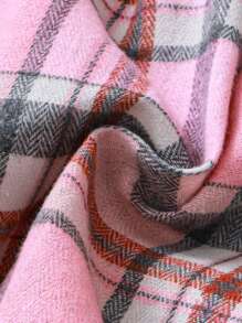 Baby Girl 2pcs Fashionable Plaid Dress & Headband Set, For Christmas - Pink - View 8